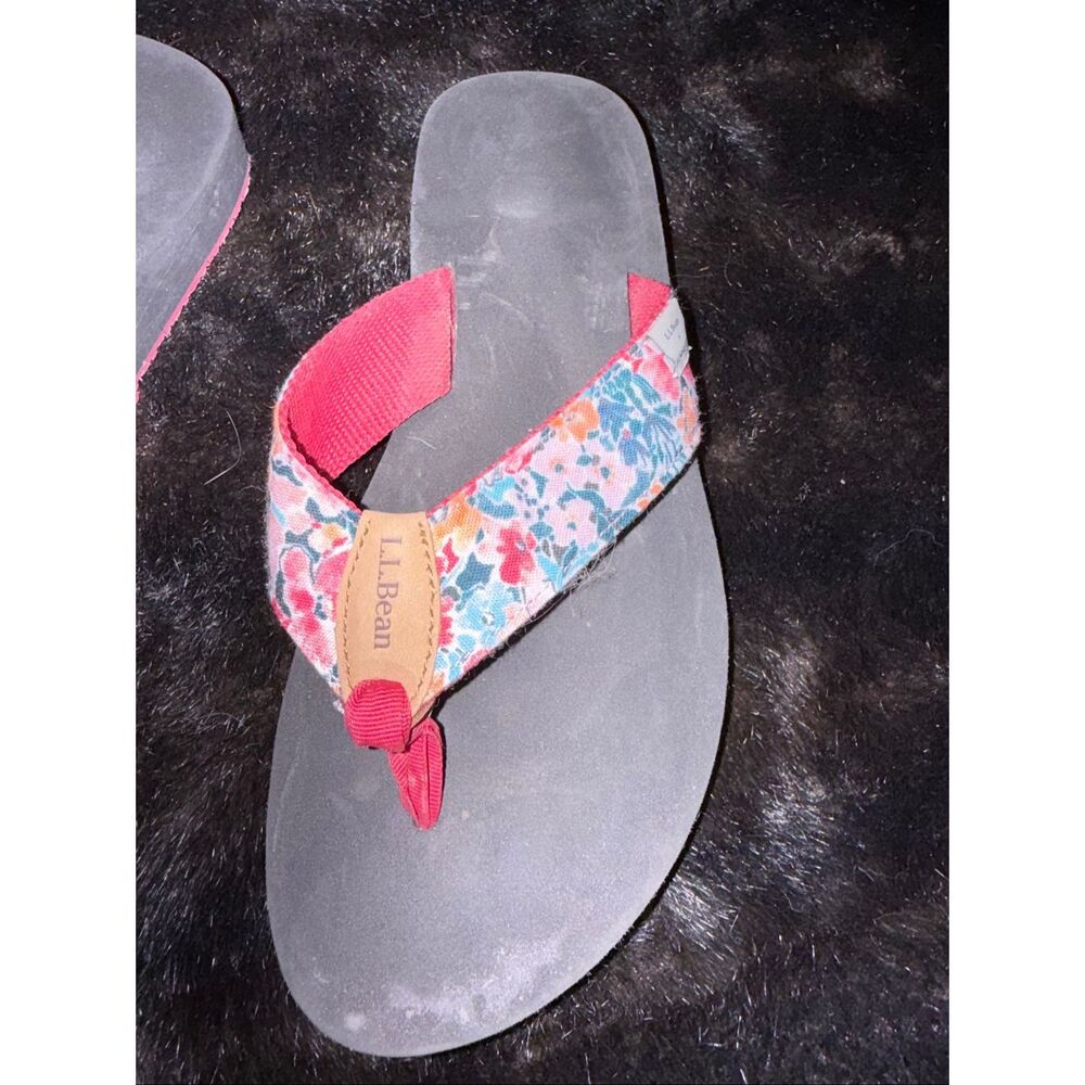 L.L. Bean and Summersalt floral flip flop sandals 8 medium - Picture 4 of 5